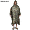 Free Solider Outdoor Multifunctional Camping Camouflage Packable Poncho Mat Raincoat