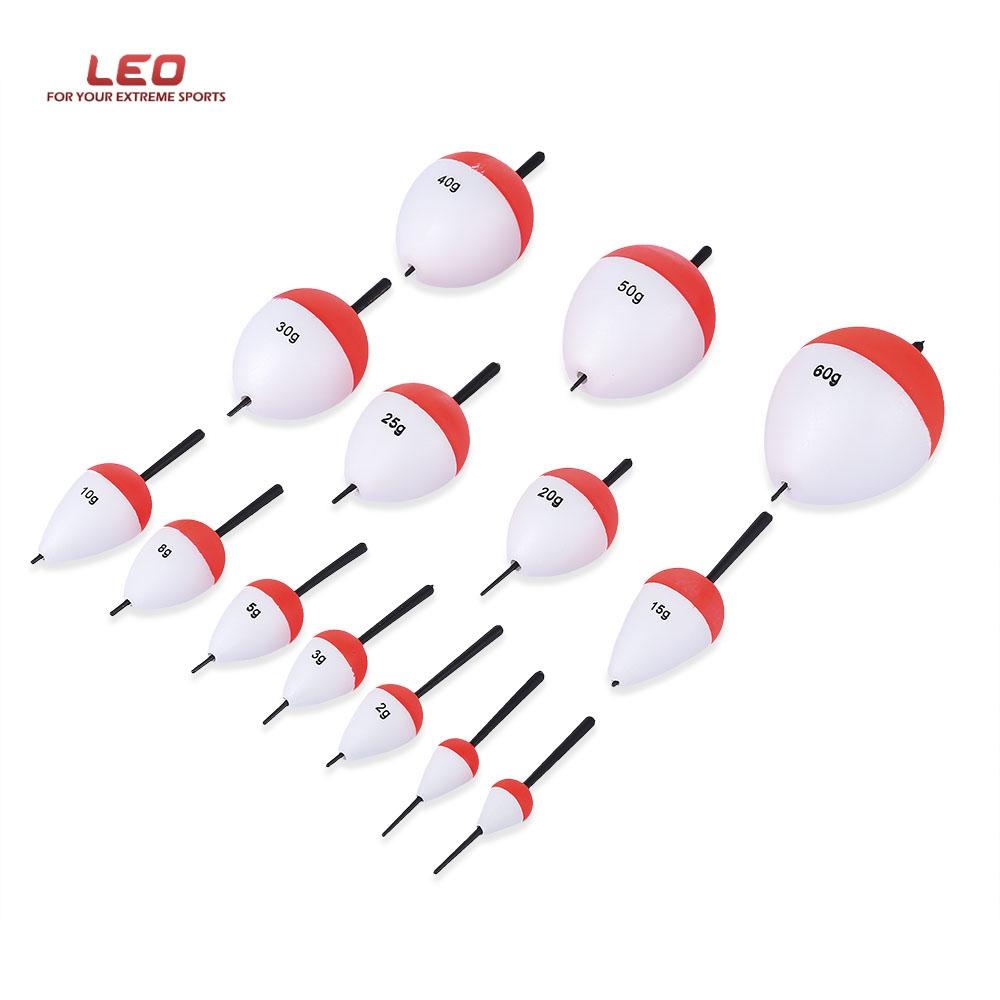 LEO 14pcs / Set Fishing Bobber with Stick Polystyrene Fish Float