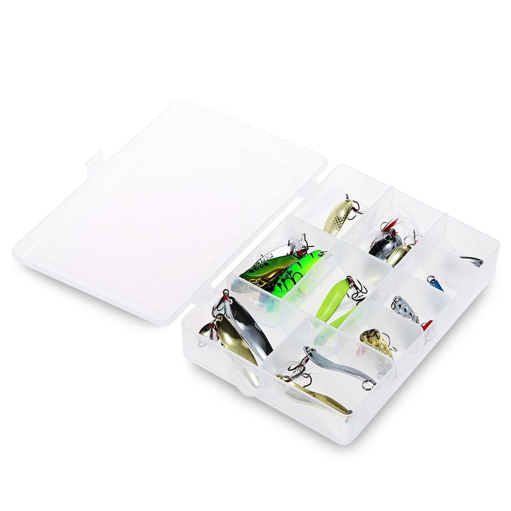 19pcs Metal Hard Fishing Bait Sequin Hook with Portable Storage Box