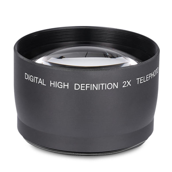 Digital High Definition 58MM 2X Teleconverter Telephoto Lens for DSLR Camera