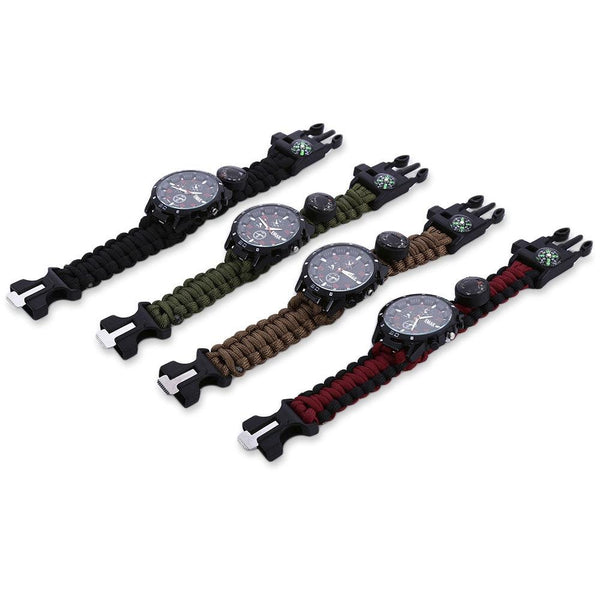 EMAK Outdoor Survival Watch Bracelet with Compass Flint Fire Starter Paracord Thermometer Whistle - CBXMall.com | Best Prices ➤ Fast DELIVERY | ✈ Free Standard Shipping over 100+ Countries Worldwide