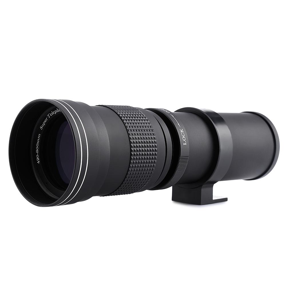 420 - 800MM F/8.3 - 16 Super Telephoto Manual Zoom Lens with Adapter for Canon EOS EF Camera