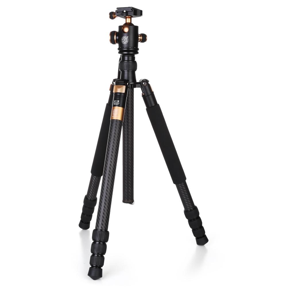 QZSD Q968C 1.75m Carbon Fiber 4 Section Camera Tripod Unipod