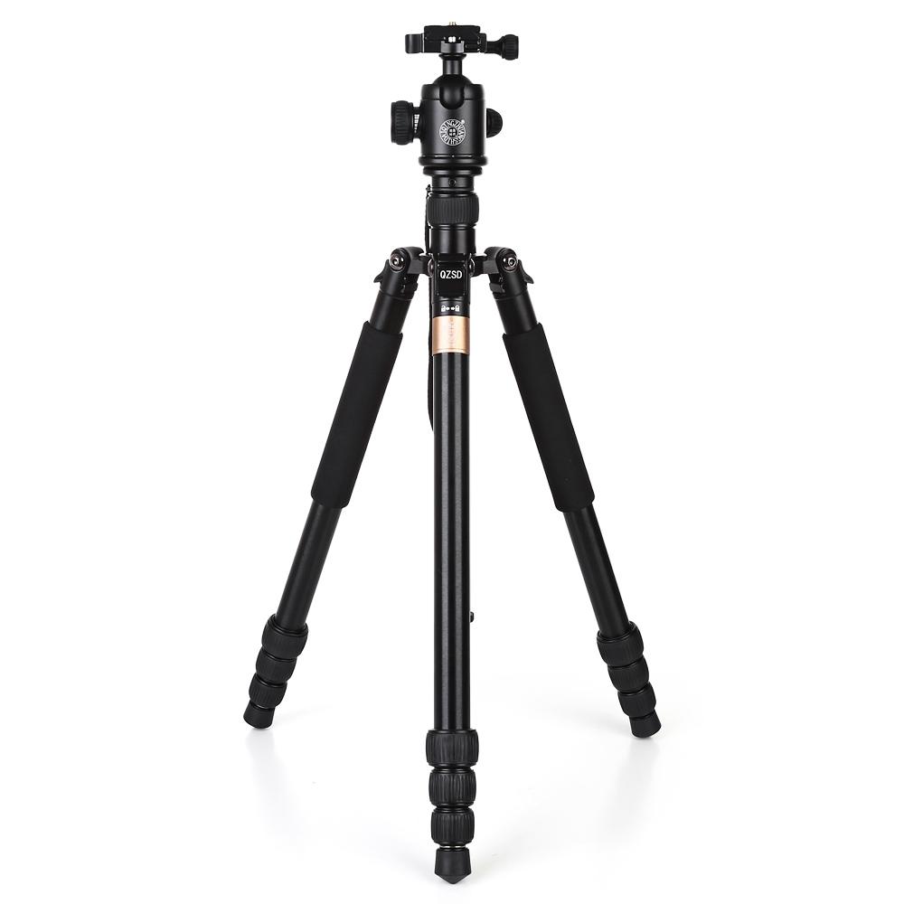 QZSD Q999B 1.63m Aluminium Alloy 4 Section Camera Tripod Unipod