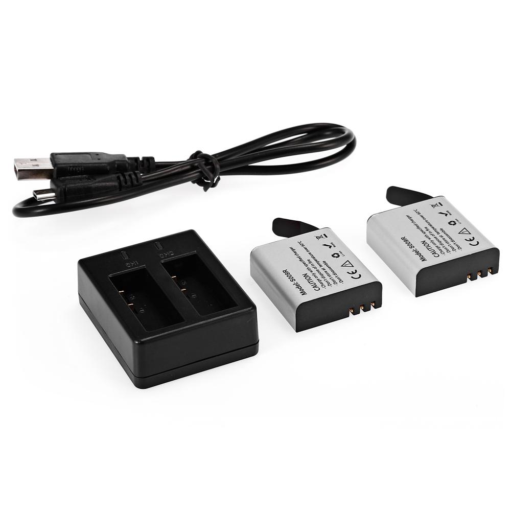 Hawkeye Dual-slot Charging Dock with Two 1200mAh Batteries for Firefly 8S / 8SE Action Camera