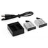 Hawkeye Dual-slot Charging Dock with Two 1200mAh Batteries for Firefly 8S / 8SE Action Camera
