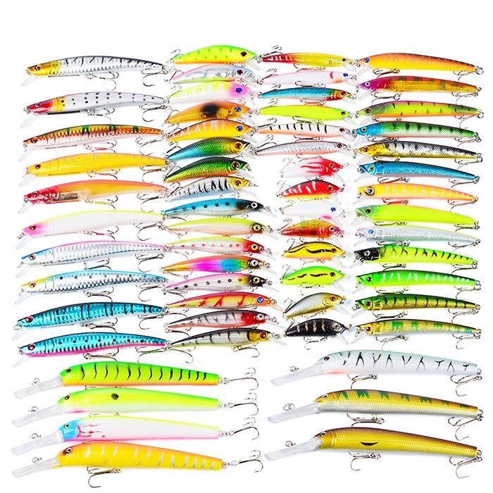 Proberos DWMI009 60-piece Set ABS Plastic Classic Fishing Lures Hard Bait