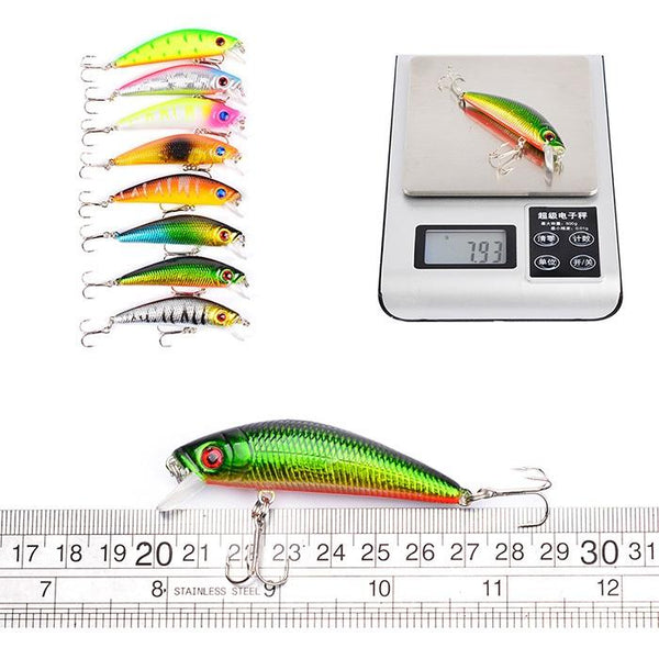 Proberos DWMI009 60-piece Set ABS Plastic Classic Fishing Lures Hard Bait
