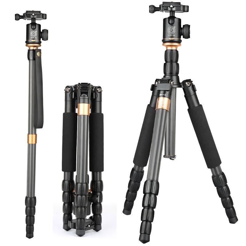 QZSD Q990C Portable Carbon Fiber Camera Tripod with 360 Degree Head