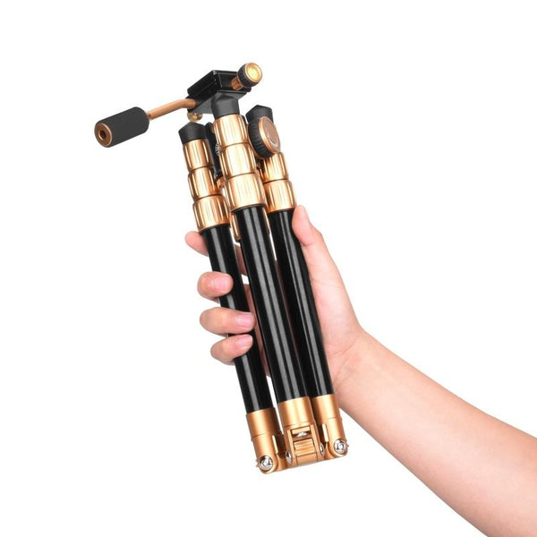 QZSD Q066 Tripod with 360 Degree Swivel Ball Head for DSLR Cameras Phones