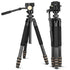 QZSD Q640C Professional Tripod with Fluid Head Carbon Fiber