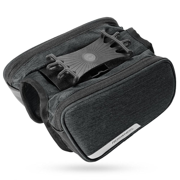 ROSWHEEL 121461 Bicycle Top Tube Pannier Bike Frame Bag with Phone Mount Holder