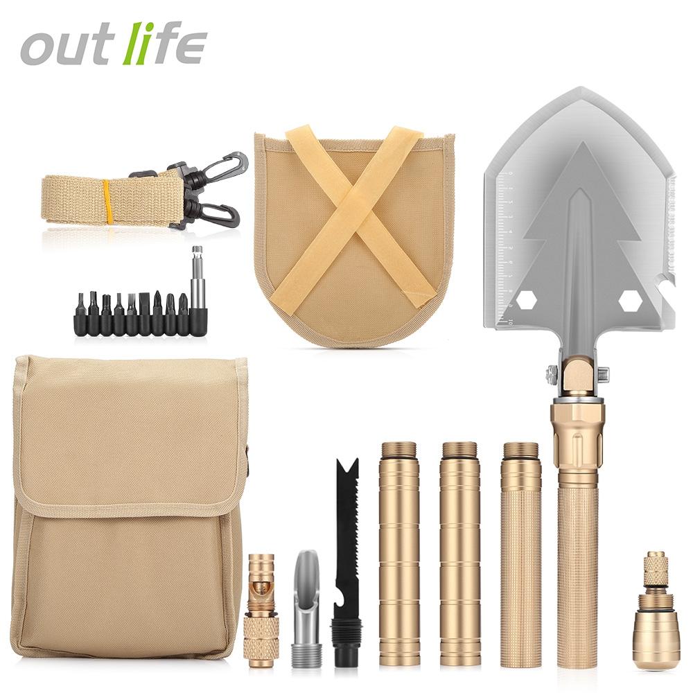 Outlife Military Folding Shovel with Carrying Bag Army Multi-tools for Camping