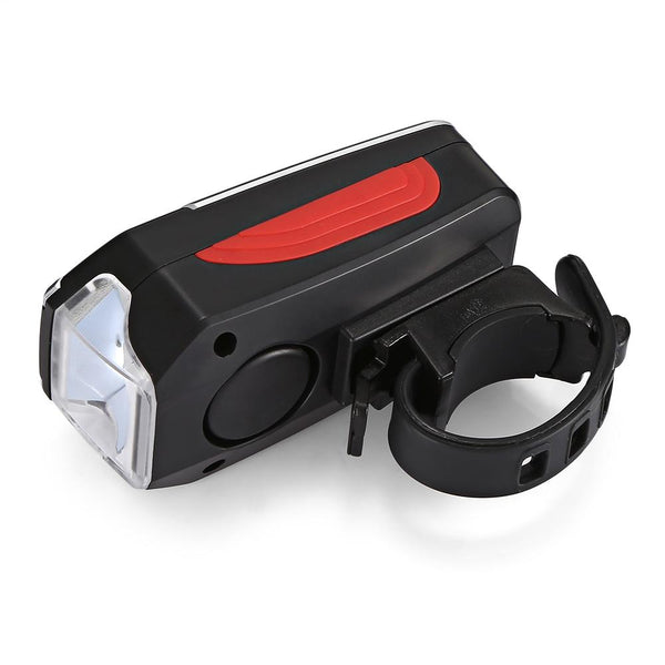 2599 Bicycle Headlight Bike Horn USB Charging Front Light with Anti-theft Alarm