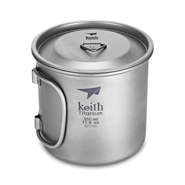 Keith Ti3240 Outdoor Drinkware Foldable Handle Titanium Cup with Cover - CBXMall.com | Best Prices ➤ Fast DELIVERY | ✈ Free Standard Shipping over 100+ Countries Worldwide