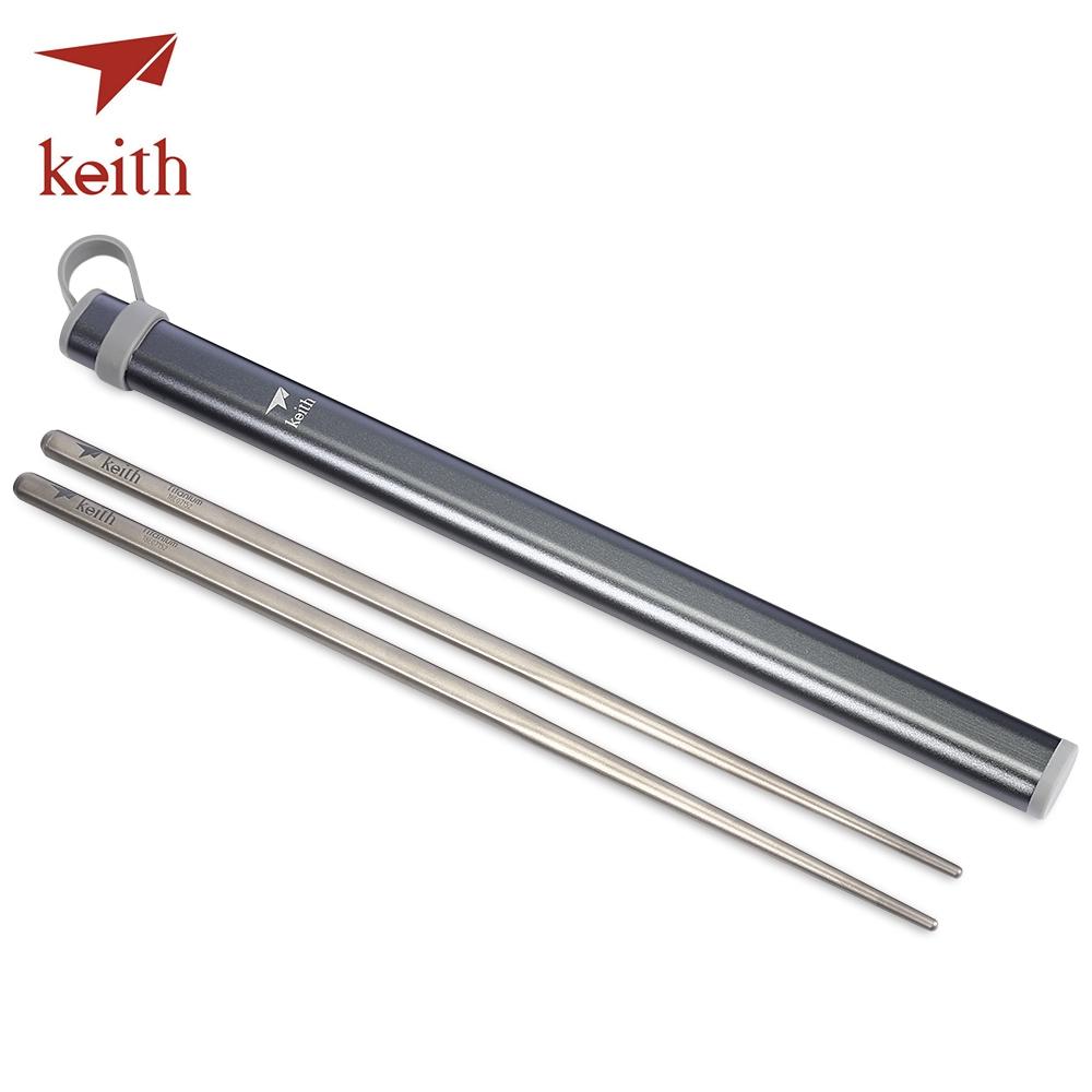 Keith Outdoor Portable Titanium Chopsticks Lightweight Tableware