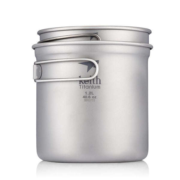 Keith Portable Tableware Foldable Handle 1.2L + 400ml Titanium Pot Bowl - CBXMall.com | Best Prices ➤ Fast DELIVERY | ✈ Free Standard Shipping over 100+ Countries Worldwide