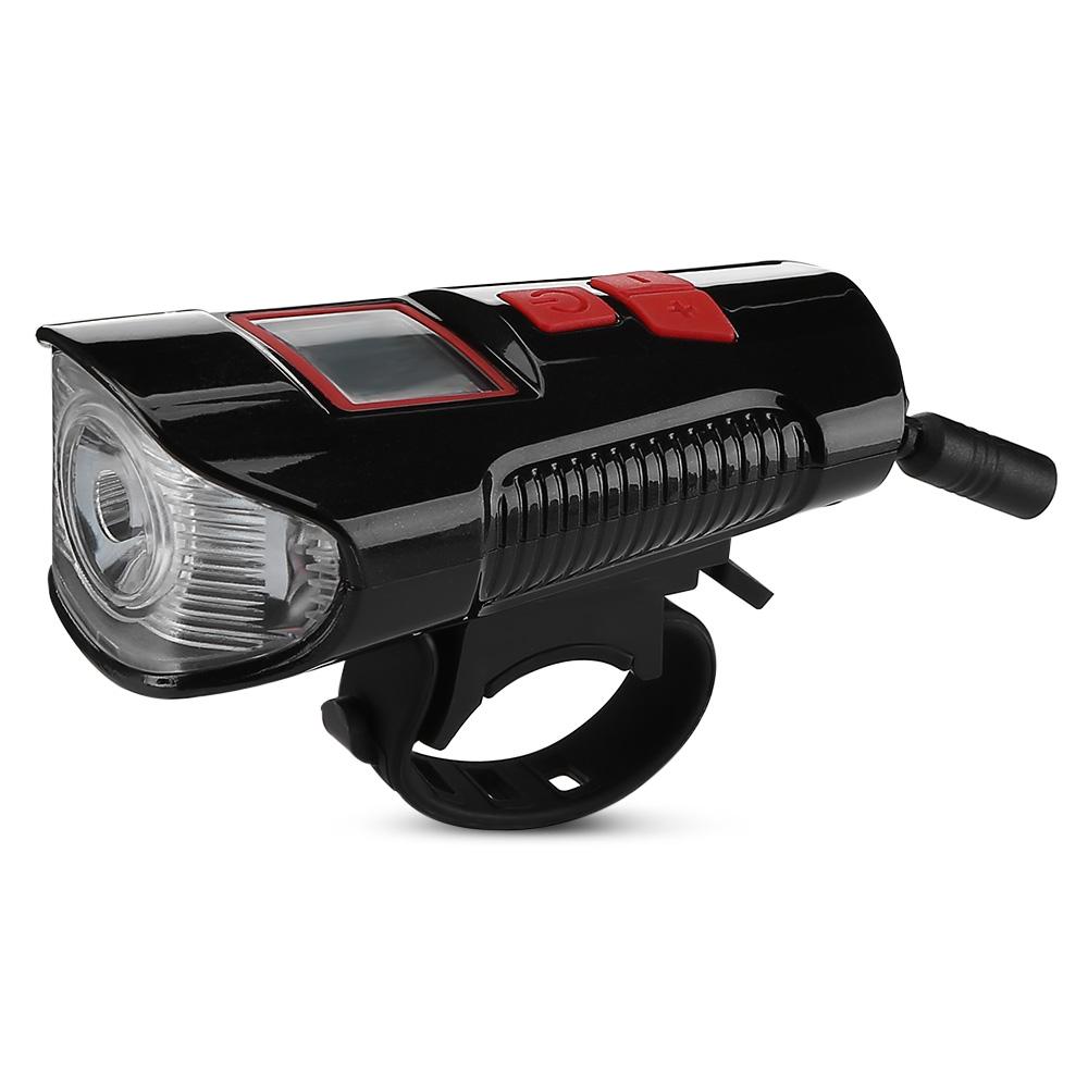 Bicycle Front Light LED USB Rechargeable Bike Torch with Computer Electric Horn
