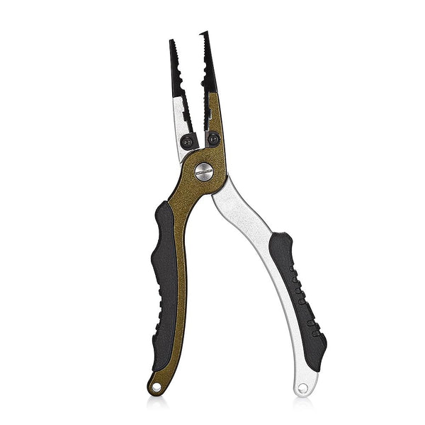 No. FG - 1038 Aluminum Alloy Fishing Pliers Split Ring Cutters with Sheath and Retractable Tether