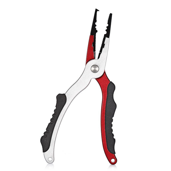 No. FG - 1038 Aluminum Alloy Fishing Pliers Split Ring Cutters with Sheath and Retractable Tether